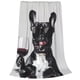 thumbnail image 2 of Fotbe Cool French Bulldog Wine Manta de Franela Acolchonada con Estampado, Súper Suave y Esponjosa, Extra Grande para Sofá, Cama, Uso Todo el Año-40"x30", 2 of 7