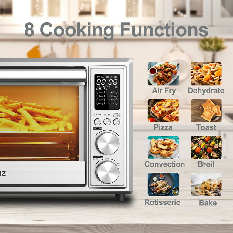 Galanz Combo 8-in-1 Digital Toaster Oven with Air Fry, 8 Pre-set Cooking  Functions, 4 Accessories Included, 25L, Large, Stainless 