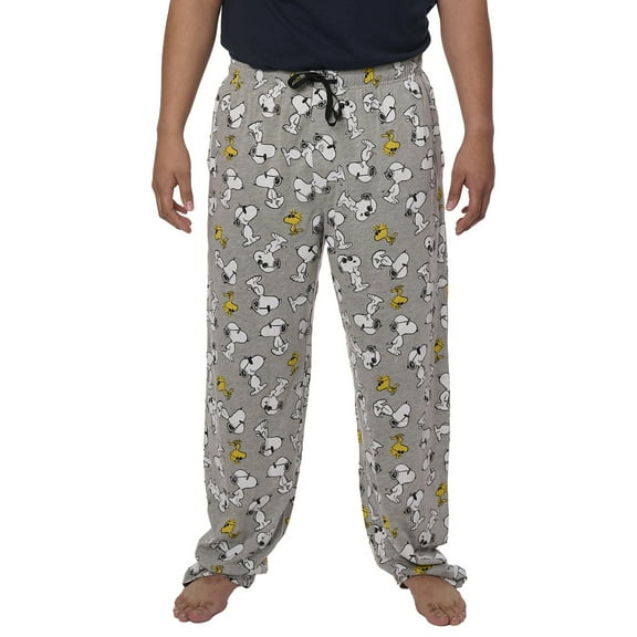 Men's Peanuts Snoopy Pajama Pants Lounge Wear Woodstock Gray