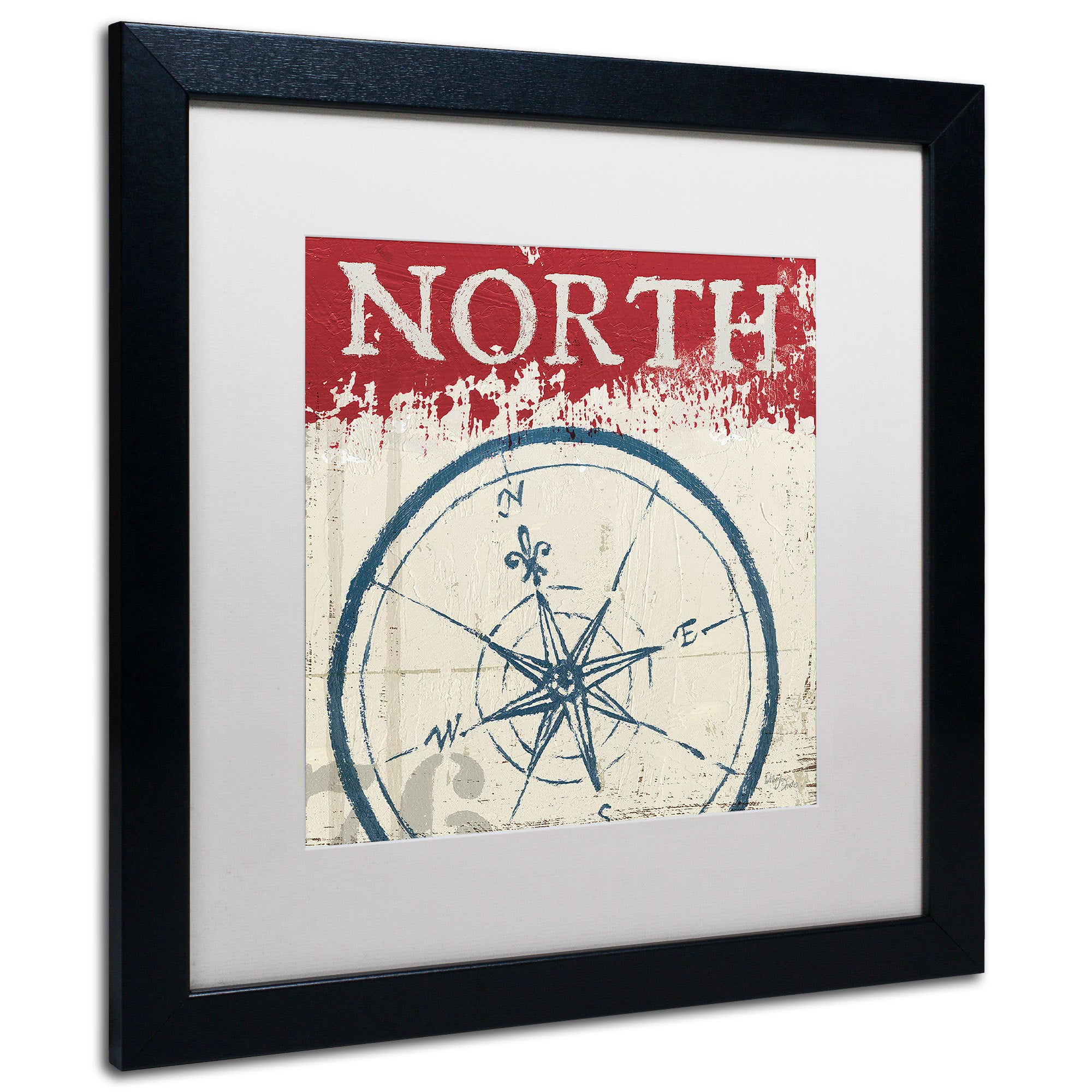 Trademark Fine Art "Nautical I Red" Canvas Art by Wellington Studio, White Matte, Wood Frame