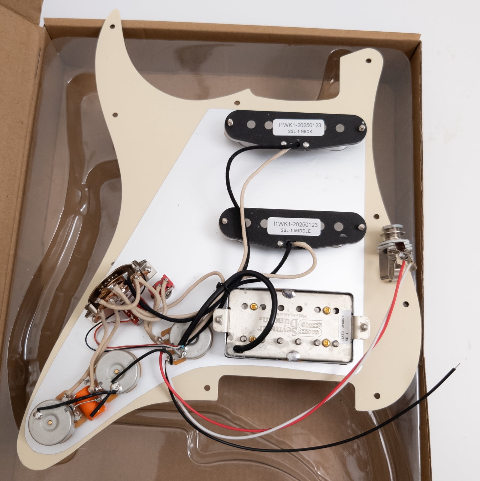 Guitar Prewired Loaded Pickguard, with SSH Alnico 5 Humbucker Pickups, Coil Splitting, for Fender USA/Mexico Strat Electric Guitars Replacement Parts