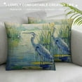 thumbnail image 3 of COMIO  Heron Throw Pillow Cover Watercolor Blue Heron Crane Bird Animal Wildlife Leaves Water Nature Square Pillow Case Cushion Cover for Home Car Decorative, 3 of 5