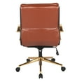 thumbnail image 4 of OSP Home Furnishings Mid-Back Faux Leather Chair with Gold Finish in Saddle Faux Leather, 4 of 5