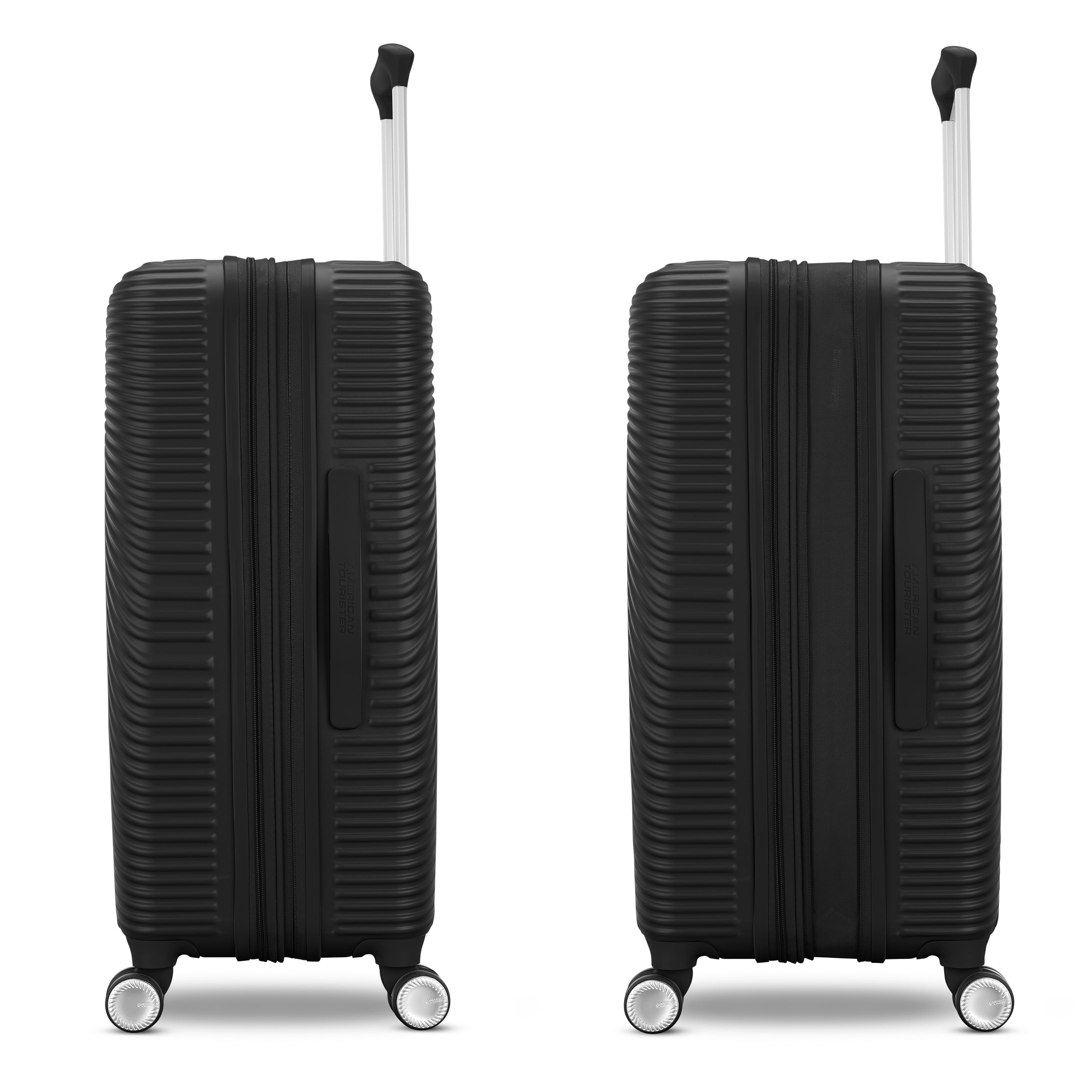 American Tourister Color Waves Carry On Expandable Luggage Suitcase with Spinner Wheels, Black
