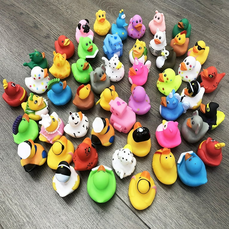 50 Pcs Assorted Ducks for Kids Rubber Duck Toy Cute Duck Bath Tub