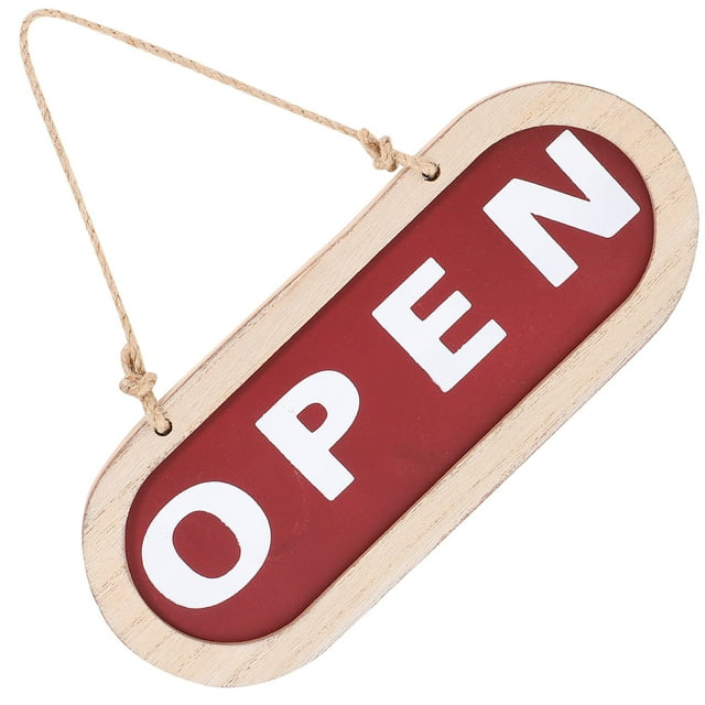 BESTYASH Panneau Ouvert Fermé pour Porte d'Entreprise en Bois Information Client Lot de 1