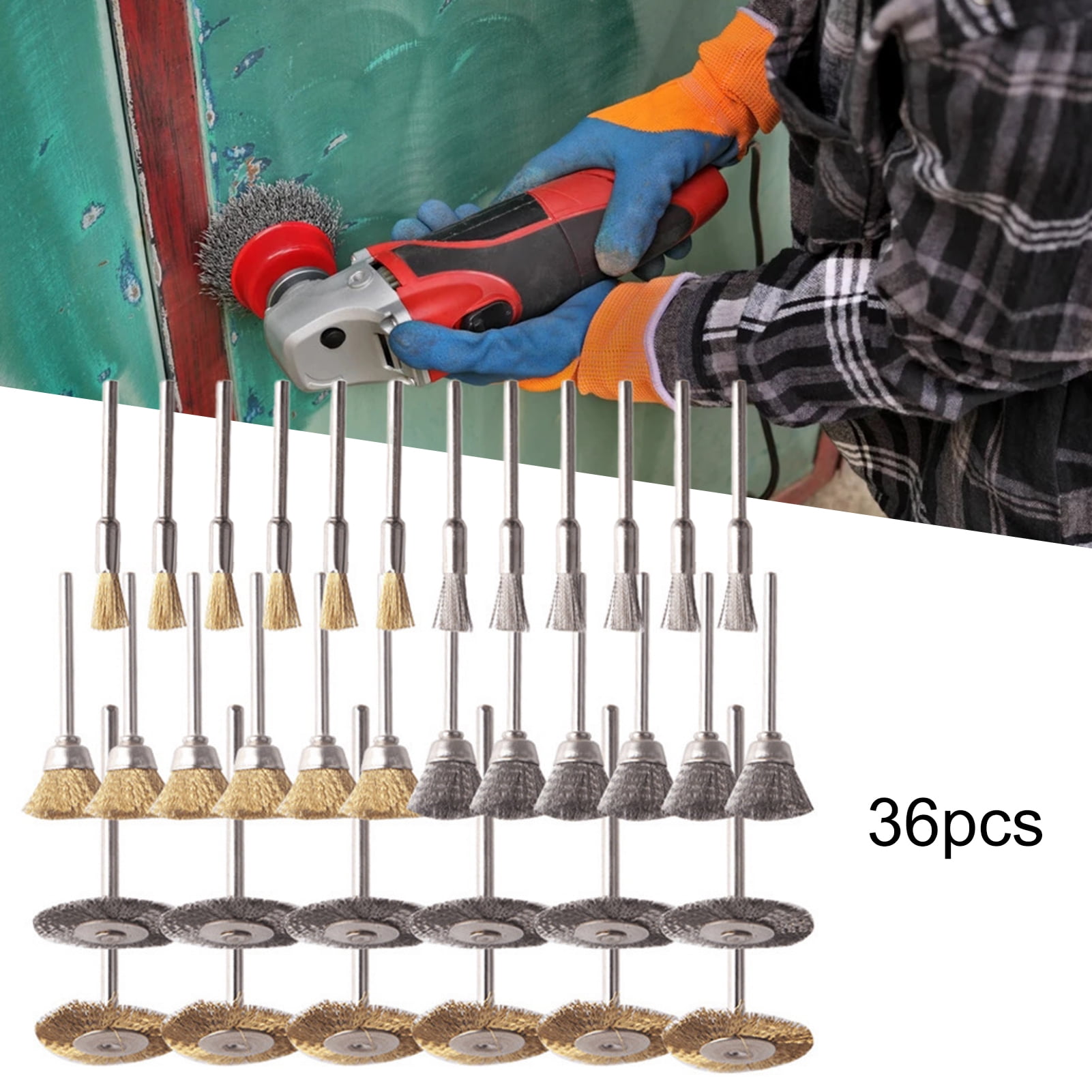 Hyper Tough 3-Piece Wire Brush Set for Utility Cleaning, Brass and  Stainless Steel Brushes 