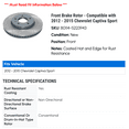 thumbnail image 2 of Front Brake Rotor - Compatible with 2012 - 2015 Chevy Captiva Sport 2013 2014, 2 of 2