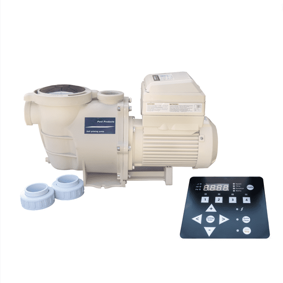 SWIMLINE HYDROT0OLS Variable Speed Inground Pool Pump 1.5 HP 6660 GPH Self Priming Pumps LED Control Panel 2-4 Filter Speeds 230V 2 Inch Ports Large Strainer Basket Silent Operation Above Ground Pools