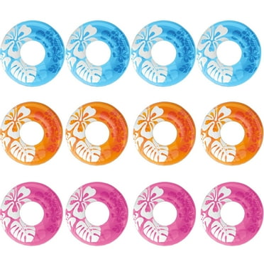 Intex Colorful Transparent Inflatable Swimming Pool Tube Raft (12 Pack) 59251EP