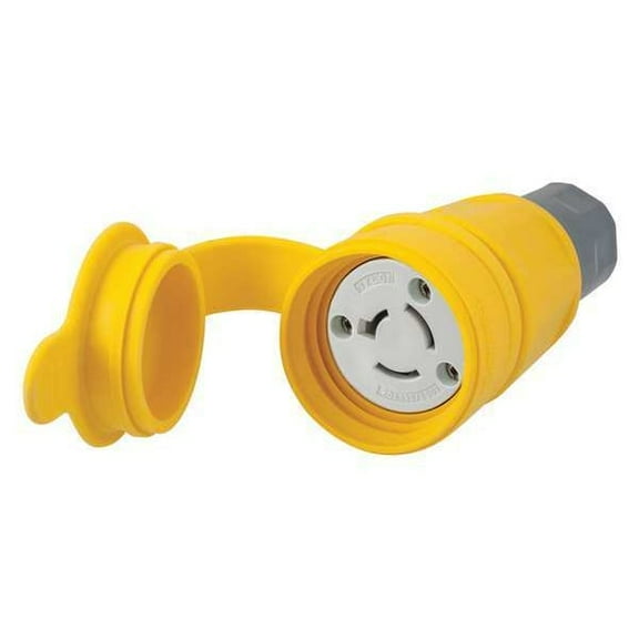 Hubbell Wiring Device-Kellems WT LckCon,Strt;20 A;Yllw,Elstmr,Non-NEMA HBL27W08