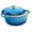 Blue, variant on AIZYT 6 Quart Enamel Cast-Iron Round Dutch Oven, Family Style Heavy-Duty Pre-Seasoned Cookware for Home, Kitchen, Dining Room, Oven Safe w/Lid, Dual Handles - Peach Sorbet