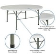 6Foot Round BiFold Granite White Plastic Banquet andt Folding Table