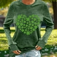 thumbnail image 4 of Aofany Women's St. Patrick's Day Long Sleeve Shirts Heart Shaped Shamrock Print T Shirt Comfortable Tops for Festive Celebrations, 4 of 4