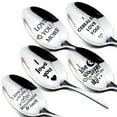 thumbnail image 4 of Silverware Long Handle Spoon Stainless Steel Household Tableware Letter Engraved Utensils , Stainless Steel Utensils , Mirror Polished, Dishwasher Safe, 4 of 8