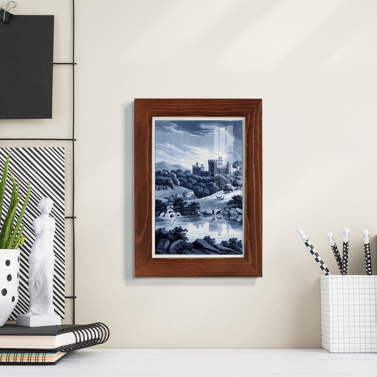 Estate View II -Framed Print w/glass-Chestnut