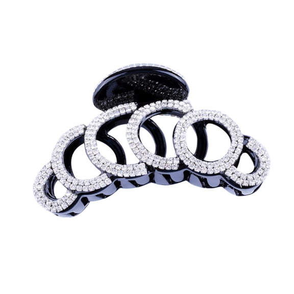 WRITWAA Strong Grip Hair Claw Clips Rhinestone Hairgrip Black 1Pack