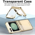 thumbnail image 2 of for Samsung Galaxy Z Flip 5 Case with Hinge Protection, One Piece Design Z Flip 5 Clear Case Slim Hard PC Bumper Phone Case for Z Flip 5 - Rosegold, 2 of 12