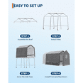 thumbnail image 7 of 6 x 6 ft Portable Carport Heavy Duty Waterproof  Storage Shed with 2 Roll-Up Doors & Vents for Motorcycles,Bikes,Garden Tools,and Firewood, 7 of 7
