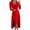A01_Red, variant on Ruffle High Low Dresses for Women Formal Party Dress Long Sleeve Wrap V Neck Solid Elegant Evening Long Dress Gown