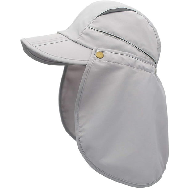 Ffiy Home Prefer Boys Upf 50+ Sun Protection Cap Quick Dry Fishing Hat With Neck Flap Off-White 