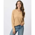 thumbnail image 2 of Real Essentials 4 Pack: Women's V-Neck Cotton Long-Sleeve T-Shirt (Available in Plus Size), 2 of 6