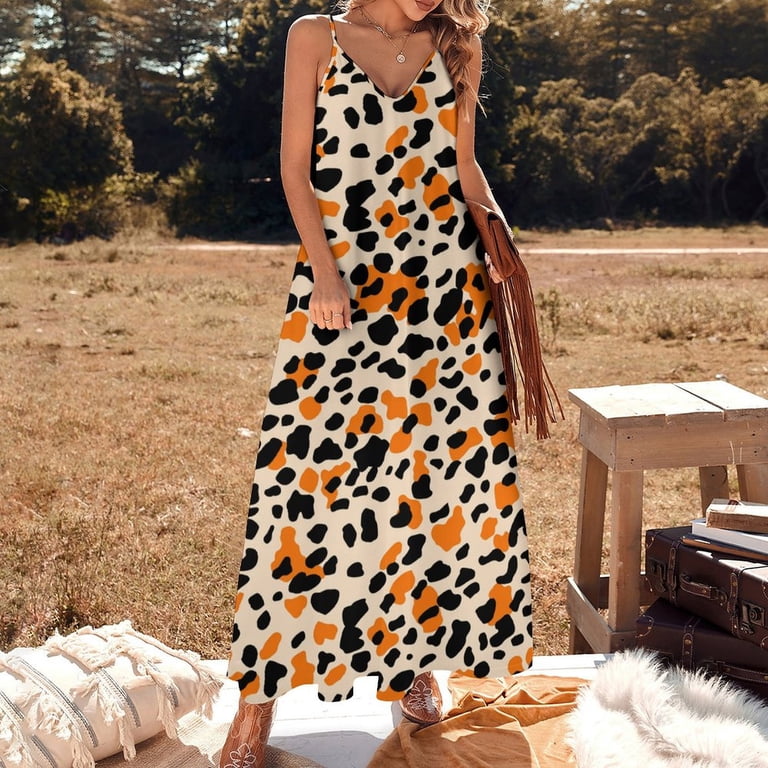 OU Premium Design Leopard Print Pattern Sleeveless Dress Woman Fashion Long Dresses Women's Summer Suit Dress Summer 2025 Women, Size: Medium OU Premium Design Leopard Print Pattern Sleeveless Dress Woman Fashion Long Dresses Women's Summer Suit Dress Summer 2025 Women, Size: Medium