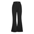 thumbnail image 4 of Lenpel Flare Pants for Women Comfy High Waisted Solid Color Lounge Bell Bottom Trousers Work Casual Bootcut Pants, 4 of 6