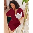 thumbnail image 6 of Ekouaer Women Zipper Robe Short Sleeves House Dress Knit Short Bathrobe Sleepwear with Pockets Housecoat Nightgown, 6 of 7