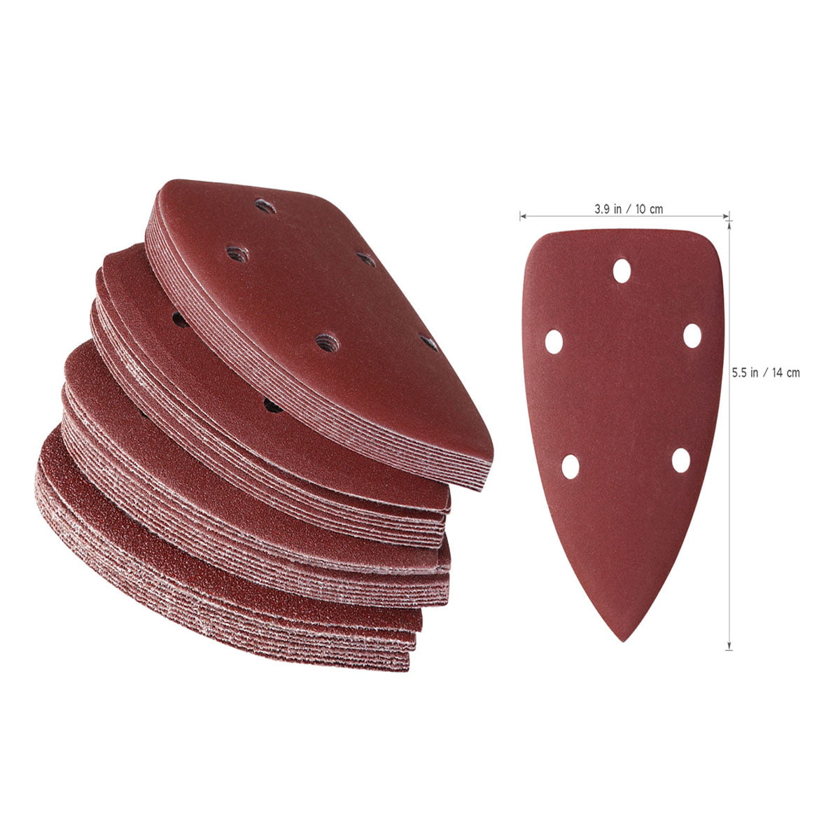 40Pcs 14cm Triangle Mouse Sanding Discs Sheets Sander Pads Sandpaper 40~240 Grit 