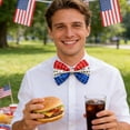 thumbnail image 4 of GFHFHITJ Patriotic Bow Tie for Men, Independence Day Flair Red White Blue Bow Knot,4th of July Pre-tied Bow Tie Party Costume, 4 of 6