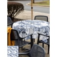 thumbnail image 5 of Outdoor Tablecloth with Umbrella Hole for Patio/Picnic/Party/Camping, Watercolor Forest Blue Waterproof Table Cloth Square Cover Washable, Abstract Art Modern Trees (60"x 60"), 5 of 8