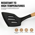 thumbnail image 3 of 35 Silicone Cooking Utensils Set - 446°F Heat Resistant Silicone Kitchen Utensils for Cooking, Kitchen Utensil Spatula Set w Wooden Handles and Holder, BPA FREE Gadgets for Non-Stick Cookware (Black), 3 of 9
