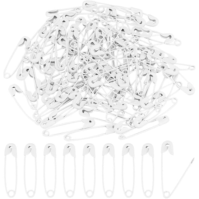 100 imperdibles blancos de 2,5 cm (1 pulgada), imperdibles de colores, alfileres de costura a granel para manualidades, confección de ropa y marcadores de punto de punto (blancos).