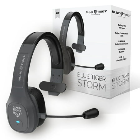Blue Tiger Storm Wireless Bluetooth Professional Headset - Noise Cancellation Bluetooth 5.0 Headset – 30 Hours Talk Time  Extended 100 ft. Range price history on PriceWatchPro