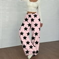 thumbnail image 5 of Fleece Pajama Pants Women Fuzzy Wide Leg Fleece Lounge Pants Loose Fit Star Print Pajama Pants 2025 Fashion Holiday Party Elastic Waist Sweatpants Pink L, 5 of 5