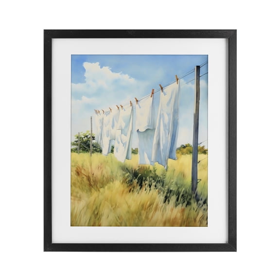 Stupell Industries Rustic Lodge Clothing Line in Windy Meadow Black Framed Print Under Glass, 13 x 16, by Creative Studio