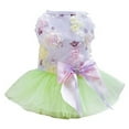 thumbnail image 1 of Vestido para perro, falda de cachorro, vestido de novia de encaje con flores y lentejuelas, vestidos de lazo para perros pequeños y gatos (verde) M, 1 of 5