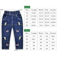 thumbnail image 3 of Peacolate 2-10Years Spring Autumn Summer Little Girls Embroidered Denim Jeans,Butterfly,6-7Years, 3 of 4