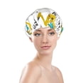 thumbnail image 3 of Kdxio Dinosaur on Excavator Print Shower Cap for Women,Elastic and Reusable,Double Waterproof Layers Bathing Hat, 3 of 9
