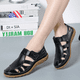 thumbnail image 3 of Sandalias de cuero vintage hechas a mano, zapatos cómodos de fondo suave para mamá, zapatos casuales de cuero de vaca para mujer, 3 of 6