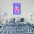 thumbnail image 2 of Wynwood Studio Canvas Girl Favorite Lion Animals Felines Wall Art Canvas Print Purple 24x36, 2 of 3