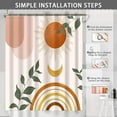 thumbnail image 2 of Mid Century Abstract Boho Aesthetic Shower Curtain Set, Green Nature Leaf Sun Modern Minimalist Home Bathroom Curtain Decor with 12 Hooks 72 Inch Wide * 84 Inch High, 2 of 6