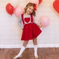 thumbnail image 3 of MZXELPRJD Baby Girl Outfits Valentine's Day 2pcs Clothes Set Dot Heart Printed T Shirts and Suspenders Skirts Toddler Clothes Holiday Outfits, 3 of 9
