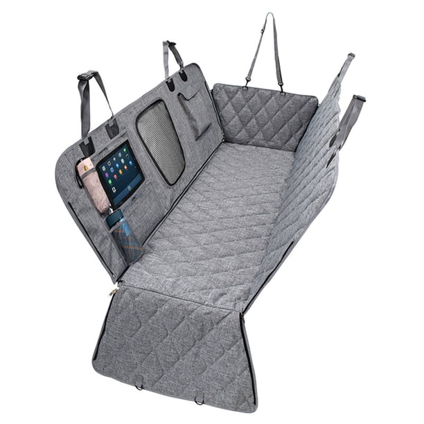 Funda para asiento de coche para perros para asiento trasero, impermeable, alfombrilla para coche para mascotas, alfombrilla extraíble para perros, diseño multifuncional, borde alto, tela resistente,