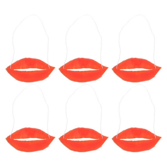 PTOOTP Red Plastic Sausage Mouth Props 6 Pieces Minimalist Style Party Decorations Fun Photo Booth Accessories