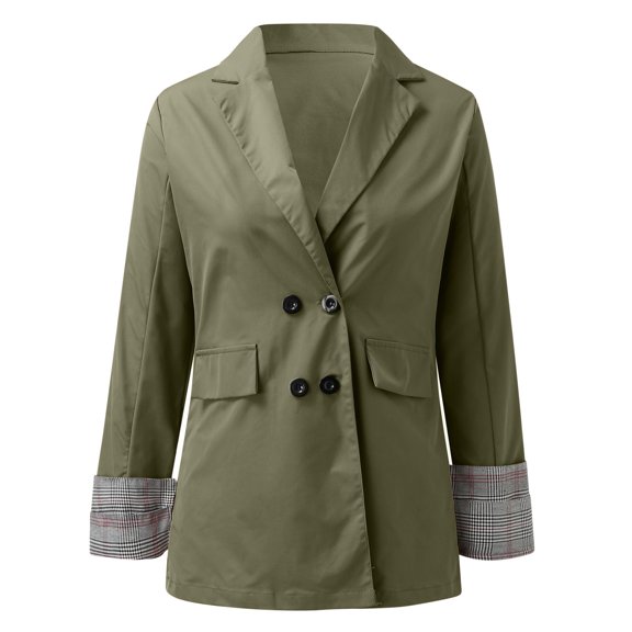 Vedolay Women's Blazer jackets Womens Casual Puff Long Sleeve Open Front Work Office Blazers Jacket,Khaki S