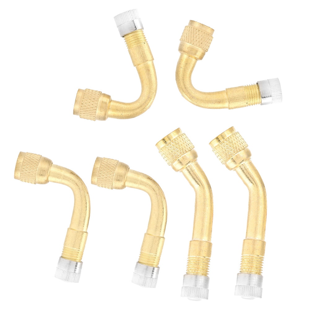 Mgaxyff 6 Pcs Brass Tire Valve Extension Tube with 45/90/135 Degree