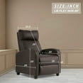 thumbnail image 6 of BestMassage Wingback Sofa Reclining Chair with Massage Function,Brown, 6 of 8