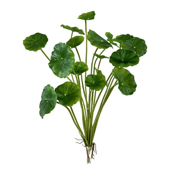 Chinese Money Plant, Artificial Lotus Leaf Fake Marsh Pennywort Plant Greenery Aesthetic House Plants for Home Decor Indoor Bathroom Table Shelf Desk Office Decor, 1 Pcs, 15.75 Inches